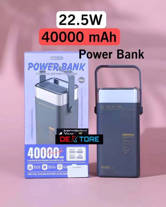 Remax RPP-596 Fluorite Series 40000mAh Colorful LED Fast Charging Power Bank_img_0