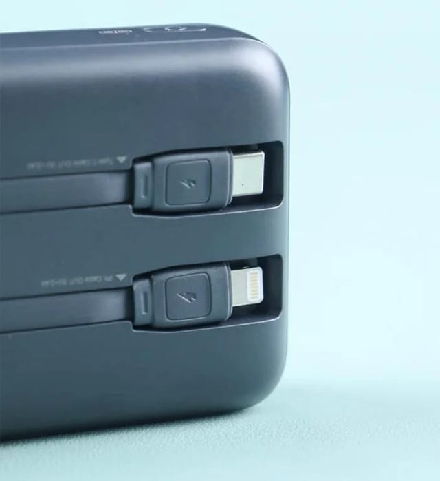 REMAX RPP-658 20000mAh Power Bank with Built-in Cables - Triple Output Portable Charger (Black)_img_2