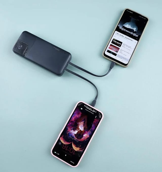 REMAX RPP-658 20000mAh Power Bank with Built-in Cables - Triple Output Portable Charger (Black)_img_3