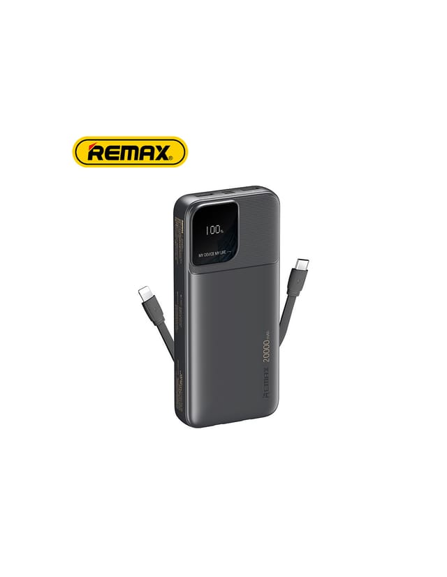 REMAX RPP-658 20000mAh Power Bank with Built-in Cables - Triple Output Portable Charger (Black)_img_4