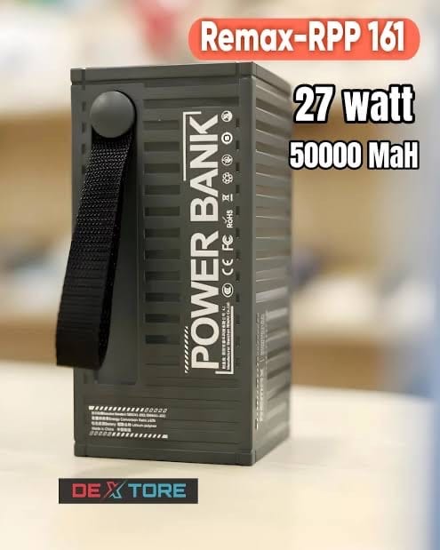 REMAX RPP-161 Container Series 50000mAh Power Bank - PD 27W + QC 22.5W Fast Charging with Handle