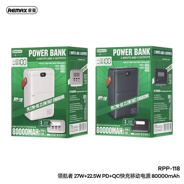Remax RPP-118 80000mAh 27W + 22.5W Fast Charging Power Bank_img_1