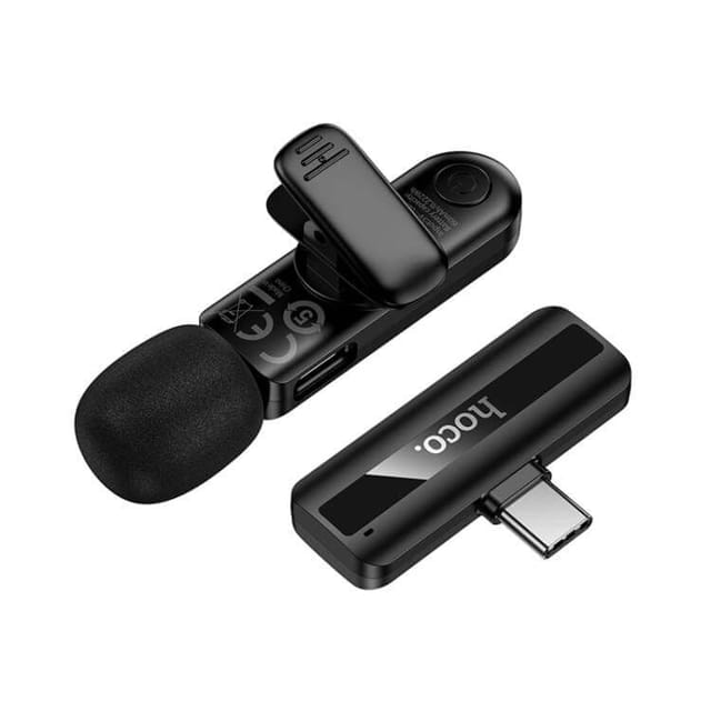 Hoco L20 Fair Lavalier Wireless Microphone Type-C – Omnidirectional Clip-On for Video & Live Recording_img_1