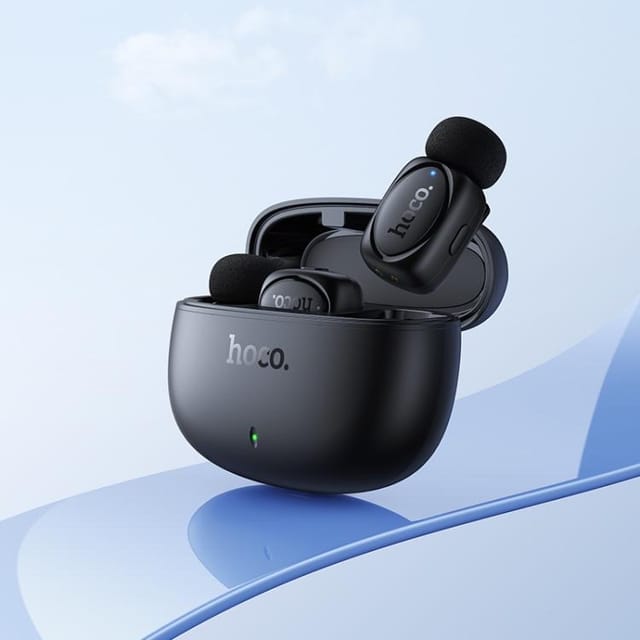 Hoco L19 Graceful Dual Mic Lavalier Wireless Microphone – Type-C & Lightning for Smartphones & Cameras_img_6