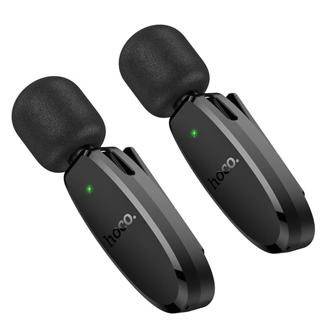 Hoco L15 Dual Mic Wireless Lavalier Microphone – Type-C & Lightning 2-in-1 for iPhone, Android & Tablets_img_3