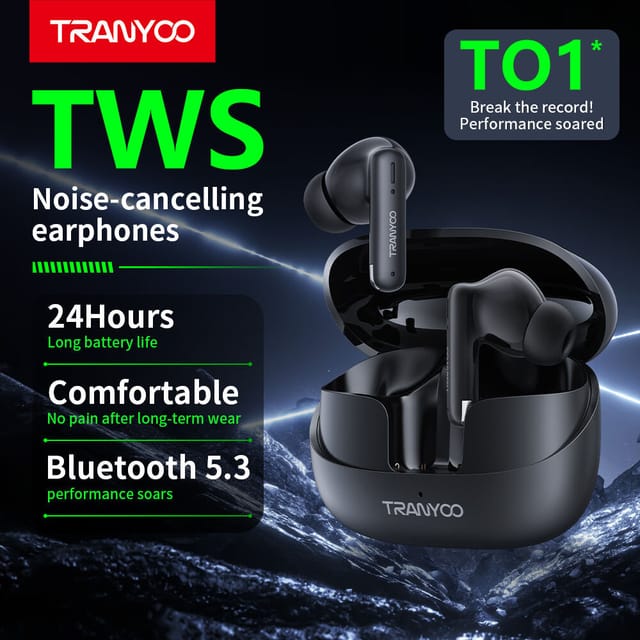 TRANYOO T‑M26 TWS | Bluetooth 5.3 | IPX5 Waterproof | Touch Control | Noise Reduction Mic | 20 h Playtime_img_3