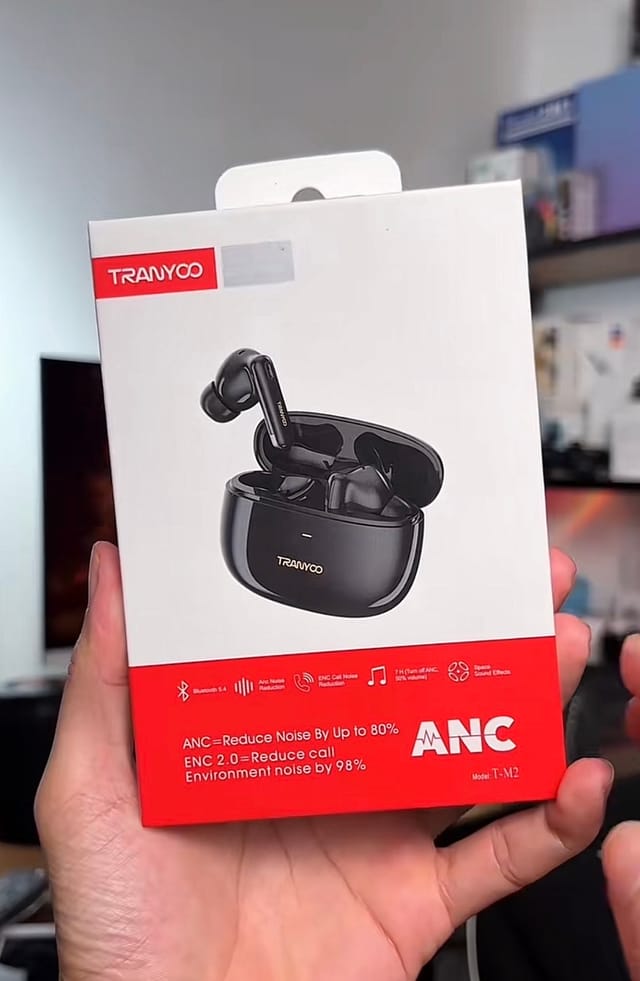 Tranyoo T-M2 ANC ENC Bluetooth 5.4 Earbuds – Noise Cancellation Gaming & Music TWS_img_4