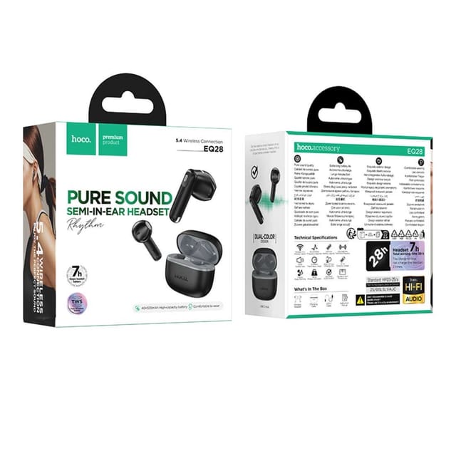 HOCO EQ28 Bird Bluetooth 5.4 TWS Wireless Earbuds – 7H Playtime | Hall Switch Auto Pair | Touch Control_img_2
