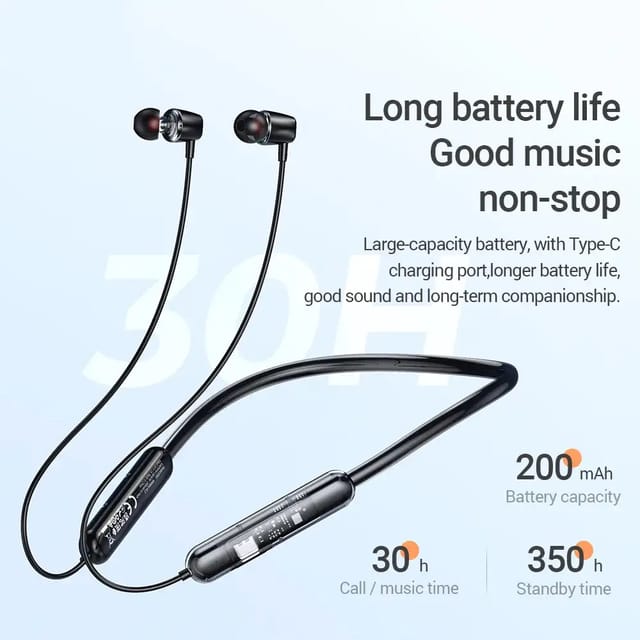 Hoco ES65 Bluetooth 5.3 Neckband | 30H Playback | LED Battery Display | Magnetic Earbuds_img_4