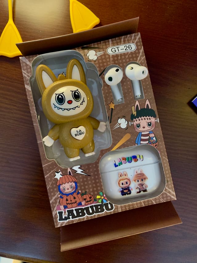 Labubu Toy Set Combo with Airpods Pro 2nd Gen Bluetooth Earbuds_img_1