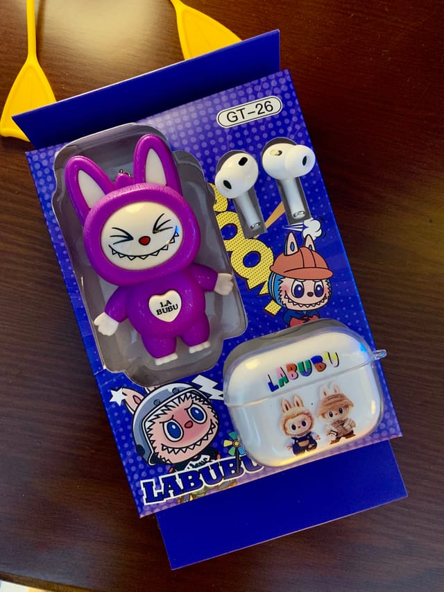 Labubu Toy Set Combo with Airpods Pro 2nd Gen Bluetooth Earbuds_img_3