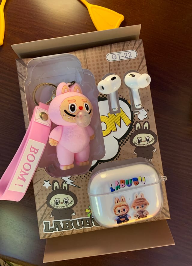 Labubu Toy Set Combo with Airpods Pro 2nd Gen Bluetooth Earbuds_img_7