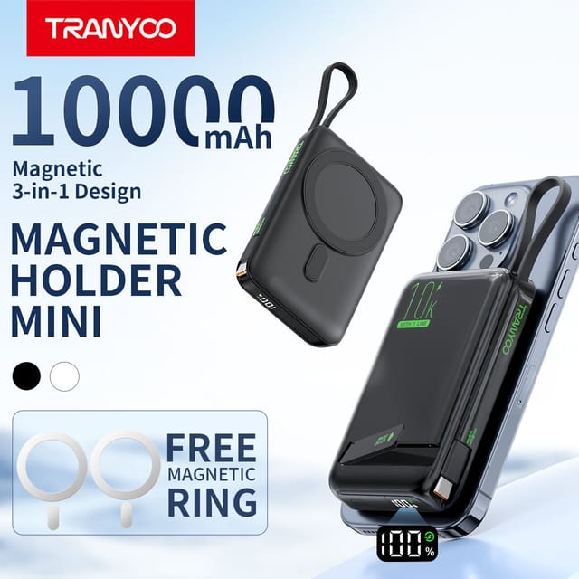 Tranyoo T-F26 22.5W 10000mAh Wireless Magnetic Power Bank | 3-in-1 Fast Charging_img_1