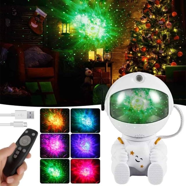 LED Galaxy Astronaut Projector USB Night Lamp | Starry Nebula Light with Remote_img_3