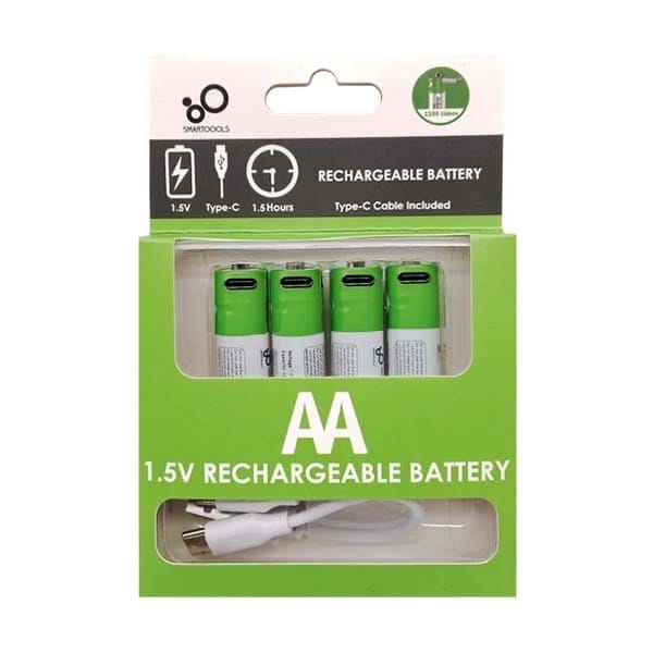 Smartoools 1.5V Type-C Rechargeable AA Battery (4-Pack) | USB-C Lithium Battery_img_0