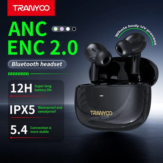 Tranyoo T-M2 ANC ENC Bluetooth 5.4 TWS Earbuds_img_3